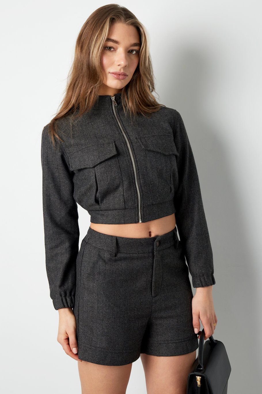 Jacket knitted deluxe - Grey h5Picture7